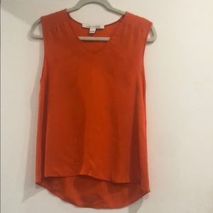DVF Orange silk sleeveless silk tank